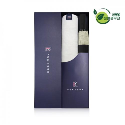 PGA 친환경그린 3단완전자동 우산+260g코마사타올세트