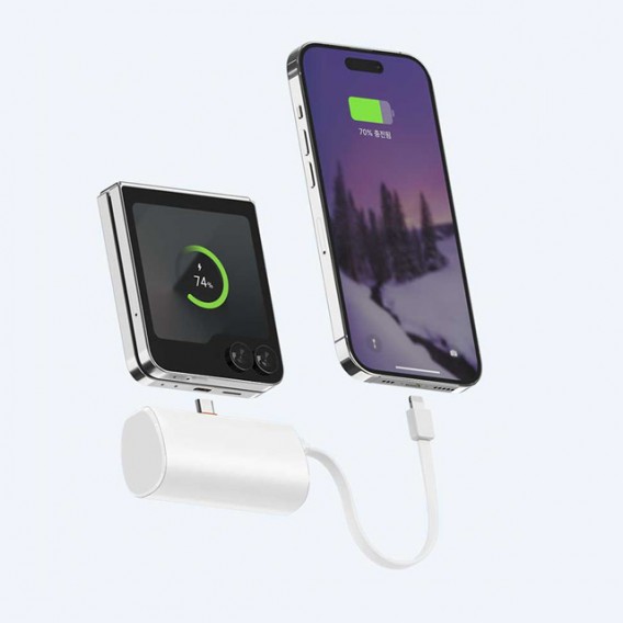 상품 이미지: 밸류엠 PD20W 케이블일체형 미니 보조배터리 5000mAh