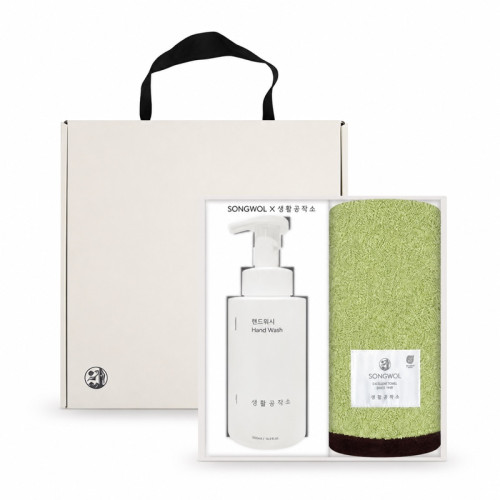 송월 에센셜 뱀부 타올 1P 생활공작소 핸드워시 500ml 세트