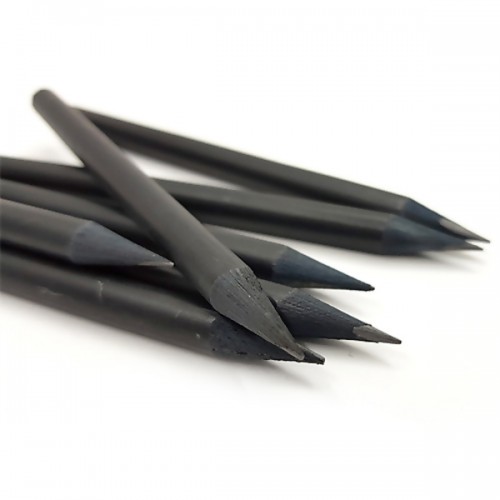 흑목원형 지우개연필5본입 흑색원통세트